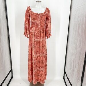 Aakaa Rust Colored Maxi Dress